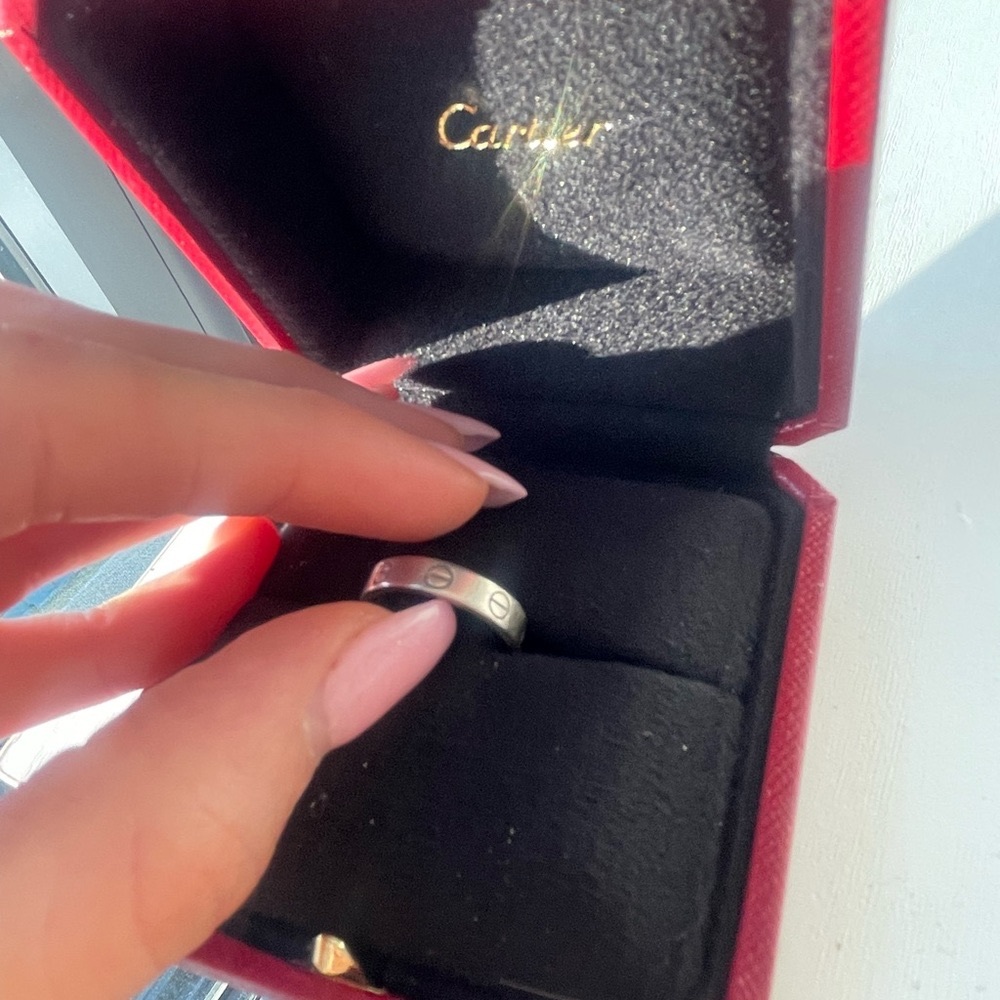 💯Authentic cartier mini love ring white gold